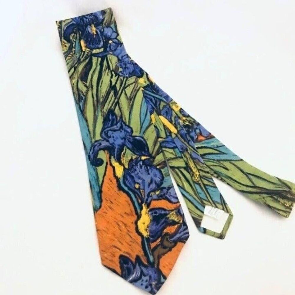 #1596 VTG Ralph Marlin Style flower print silk necktie